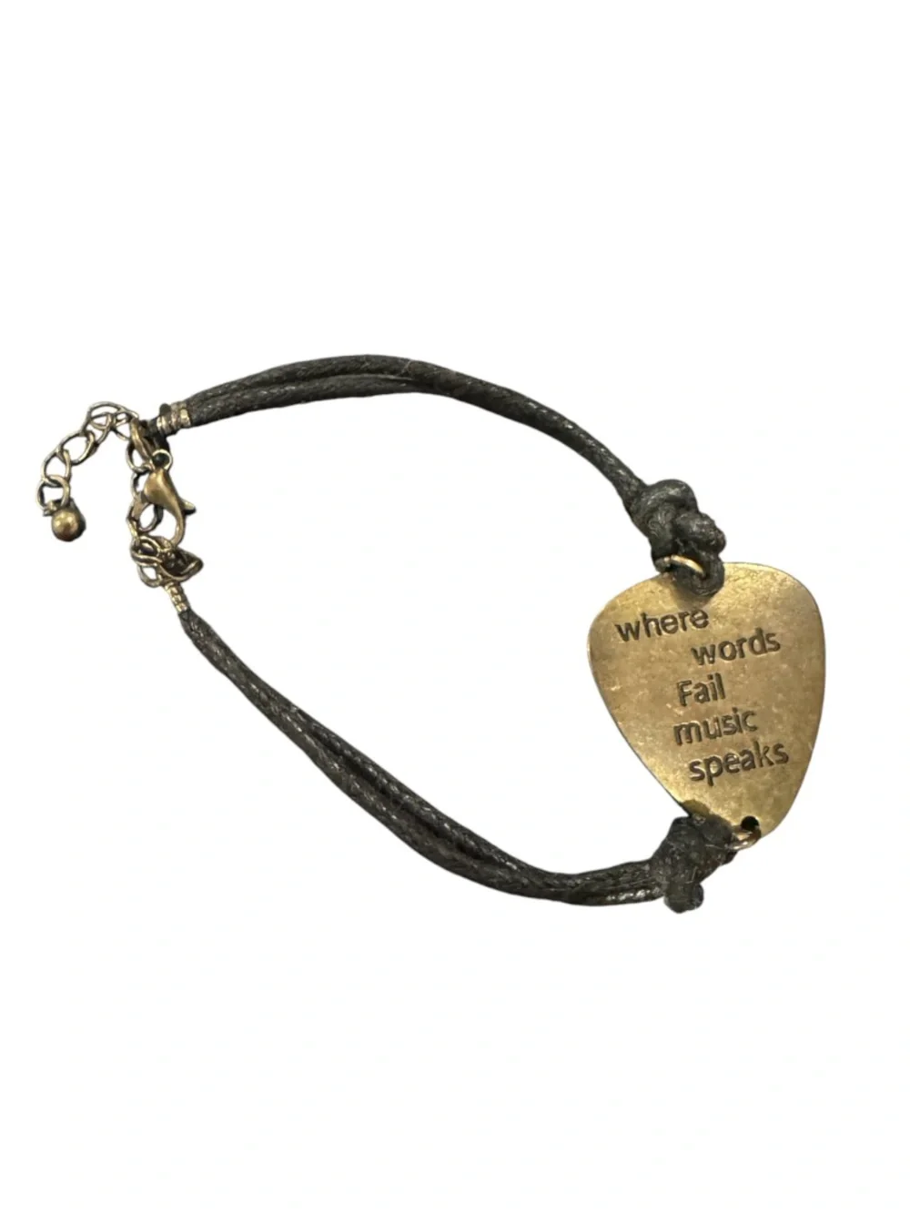 Where Words Fail Music Speaks Guitar Pick Bracelet